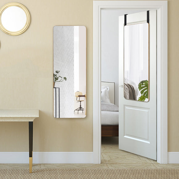 NNECW Rectangle Wall Mounted Mirror with Bamboo Frame
