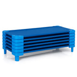 NNECW Stackable Daycare Cot with Easy Lift Corner and Detachable Oxford Cloth-Blue