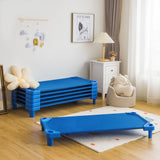 NNECW Stackable Daycare Cot with Easy Lift Corner and Detachable Oxford Cloth-Blue