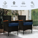 NNECW 2 Pieces 53 x 53CM Patio Chair Seat Cushions for Indoor and Outdoor-Navy
