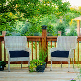 NNECW 2 Pieces 53 x 53CM Patio Chair Seat Cushions for Indoor and Outdoor-Navy