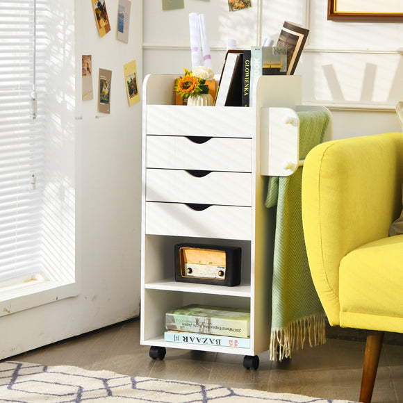 NNECW Craft Storage Cart with Mobile Drawers Shelves for Living Room
