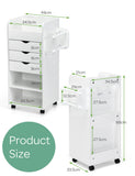 NNECW Craft Storage Cart with Mobile Drawers Shelves for Living Room