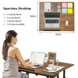 NNECW Mobile Stand up Computer Desk with 2 Tilting Desktops for Office Black