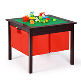 NNECW Kids Activity Table with 2 Non-woven Fabric Drawers-Espresso