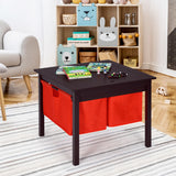 NNECW Kids Activity Table with 2 Non-woven Fabric Drawers-Espresso