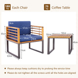 NNECW Outdoor Conversation Set with Cushioned Armchairs for Porch