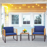 NNECW Outdoor Conversation Set with Cushioned Armchairs for Porch
