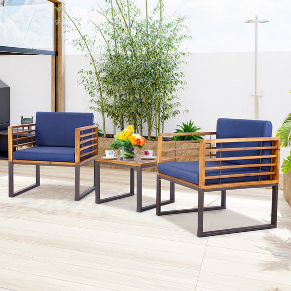NNECW Outdoor Conversation Set with Cushioned Armchairs for Porch