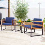 NNECW Outdoor Conversation Set with Cushioned Armchairs for Porch