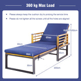 NNECW Patio Chaise Lounge Chair with Acacia Wood with Armrests for Poolside