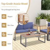 NNECW 4 Piece Patio Chair Set with Soft Seat & Back Cushions for Backyard
