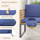 NNECW 4 Piece Patio Chair Set with Soft Seat & Back Cushions for Backyard