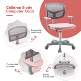 NNECW Kids Study Chair and Desk Set with Adjustable Height-Pink-Chair