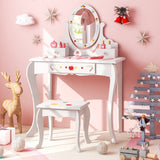NNECW Kids Vanity Set with 360° Rotatable Mirror & Whiteboard for Kids Aged 3 +