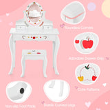 NNECW Kids Vanity Set with 360° Rotatable Mirror & Whiteboard for Kids Aged 3 +