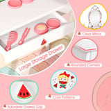 NNECW 2 in 1 Children Dressing Table with Removable Mirror & Storage Drawer for Aged 3+ Years Old