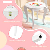 NNECW 2 in 1 Children Dressing Table with Removable Mirror & Storage Drawer for Aged 3+ Years Old