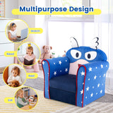 NNECW Kids Upholstered Armchair with Cute Cartoon Pattern for 0-5 Years-Navy