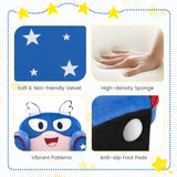 NNECW Kids Upholstered Armchair with Cute Cartoon Pattern for 0-5 Years-Navy