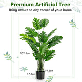 NNECW 1.5M Artificial Tree Faux Monstera Deliciosa Plant for Indoor and Outdoor-1 Pack