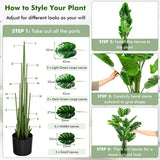 NNECW 1.5M Artificial Tree Faux Monstera Deliciosa Plant for Indoor and Outdoor-1 Pack