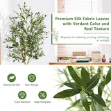 NNECW 182cm Artificial Olive Tree in Cement Pot with Leaves &amp; Fruits-1 piece