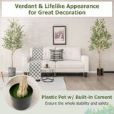 NNECW 2-Pack Artificial Olive Tree with 1296 Leaves for Office