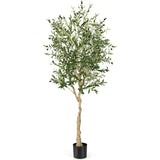 NNECW 2-Pack Artificial Olive Tree with 1296 Leaves for Office