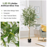 NNECW 2-Pack Artificial Olive Tree with 1296 Leaves for Office