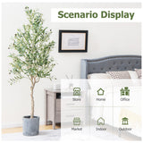 NNECW 2-Pack Artificial Olive Tree with 1296 Leaves for Office