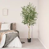 NNECW 2-Pack Artificial Olive Tree with 1296 Leaves for Office