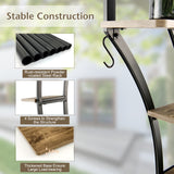 NNECW 6-Tier Metal Curved Half Moon Shape Plant Stand Rack with Top Hook-2 pieces