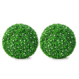 NNECW 2 Pieces Holly Artificial Topiary Balls with White Flowers