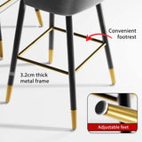Levede Velvet Swivel Bar Stools x 2 Grey-1919892920018800643