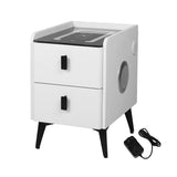 Levede Bedside Table LED Lights Drawers Storage-1937319786799304704