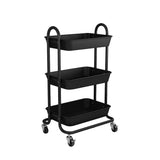 Levede 3 Tiers Kitchen Storage Trolley Black-1917016722502717440