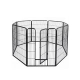PaWz 8 Panel Pet Dog Playpen Puppy Exercise Black 2.5kg Venison-1910113002565275648