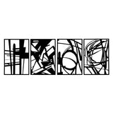 Yezi Metal Wall Art 4Pcs Abstract Minimalist Line Decor-1937319819355492352