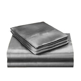 DreamZ Silky Satin Quilt Cover Set Bedspread Dark Grey Queen-1910113198565101568