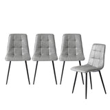 Levede 4x Dining Chairs Kitchen Chair Grey Faux Leather-1910113287937331200