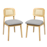 Levede 2x Dining Chair Wood Rattan Armless Natural-1937319814116806656