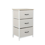 Levede Chest of 3 Drawers Bedside Table Beige-1917016726118207488