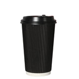 500 Pcs 16oz Disposable Takeaway Coffee Black-1910113173298614272