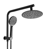 High Pressure Shower Head Set Rain Round Black-1910113243712589824