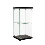 Stacked Display Cabinet Collection Storage Tempered Glass 2 Tier With Lock Black-1937319791488536576