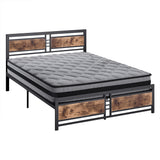 Metal Bed Frame Mattress Base Set Wood Queen-1910113214738337792