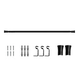 Marlow Black Curtain Rod Steel Quiet Rail Pole Pommel Set Extendable-1937319787743023104