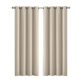 2x Blockout Curtains Panels 3 Layers Beige-1910113265757851648