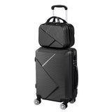 Slimbridge 2pcs 20"Travel Luggage Set Black-1910112831886462976